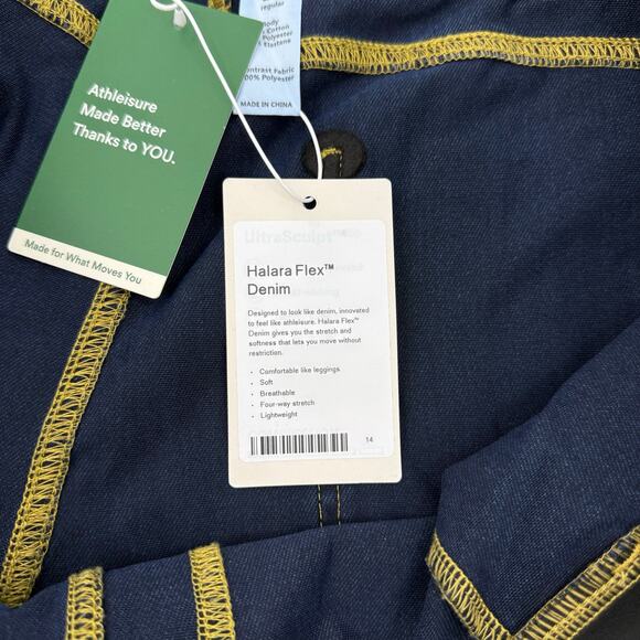 Halara Flex Size 2X High Waisted Wide Leg Pull On Casual Jeans Bright Blue Denim - Picture 9 of 11